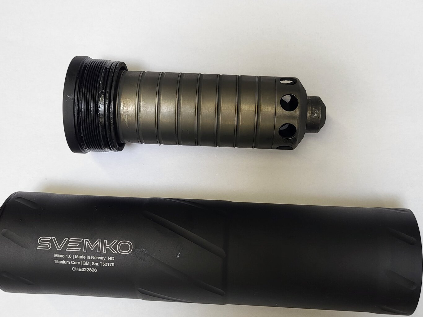 Silencer after firing with RS52.