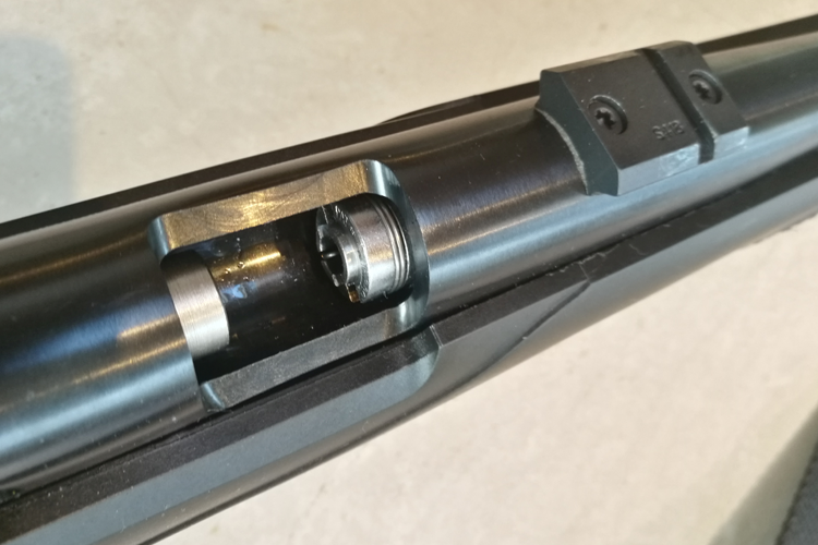 Figure 6: CVA® Buckhorn breech plug with recess for 209A primer and retracted/cocked firing pin