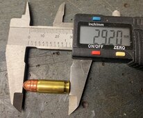 M.P.F.-Geschoss in .308, kupferbeschichtet, 83 Grains, Rundkopf, Gesamtlänge 29,20 mm